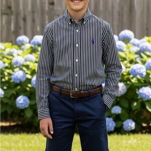 Ralph Lauren Boy’s Black and White Striped Shirt